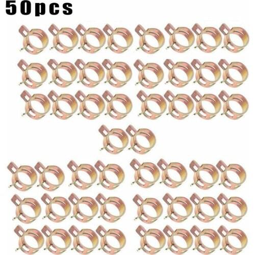 50Pcs Spring Clip Fuel Oil Water Line Hose Pipe Air Tube Clamps Fastener 5/6/7/8/9mm Car Styling Replacement Clips