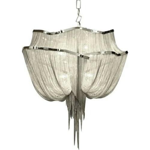 Luxury Pendant Lamps Tassel Aluminum Chain Pendant Lights Metal Suspension Lamps For Kitchen Island Living Room Lighting PA0024
