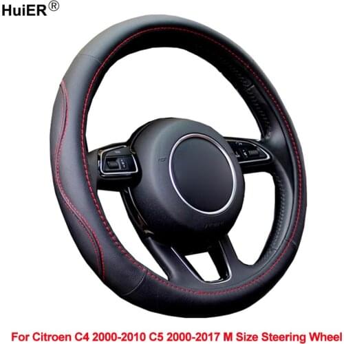 Car Steering Wheel Cover Wrap For Citroen C4 2000 -2008 2009 2010 C5 2000 -2016 2017 Volant M Size Steering Wheel Funda Volante