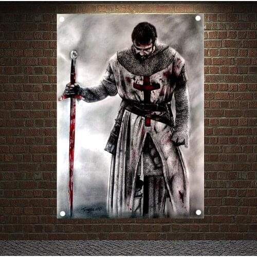 Knights Templar Posters Wall Art Knights Templar Armor Retro PostersCanvas Painting Home Decoration Ornaments Mural Wall Sticker