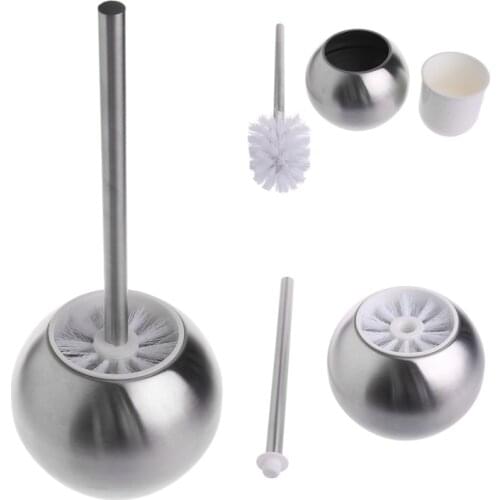 Stainless Steel Toilet Bowl Brush Bathroom Cleaning Tool Holder With Base