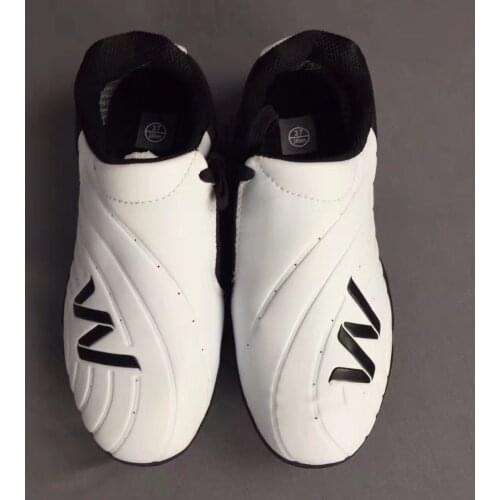 New Adult martial arts shoes Taekwondo training shoes with tie breathable soft bottom karata shoes white sports shoe Size 36-48