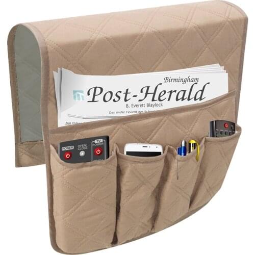 Sofa Armrest Storage Bag 5 Pocket Multi Layer Collapsible TV Control Snacks Keys Snacks Hanging Couch Holder