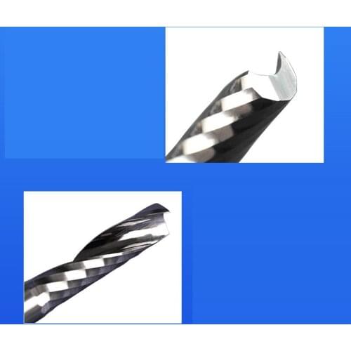 Tungsten steel 4mm single-edged spiral milling cutter acrylic PVC advertising cutting milling cutter CNC computer engraving tool