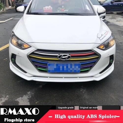 For Hyundai Elantra Body kit spoiler 2016-2018 For Elantra SSK ABS Rear lip rear spoiler front Bumper Diffuser Bumpers Protector