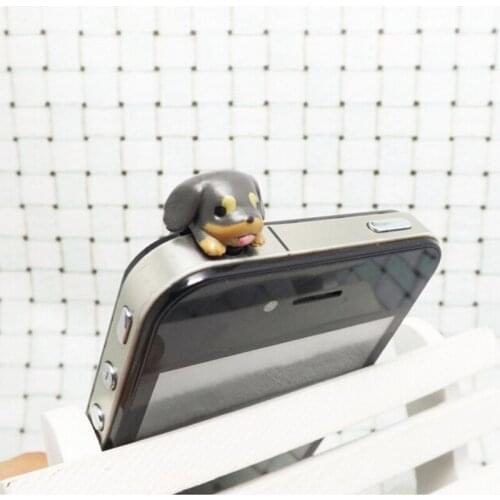 Lovely Dachshund Puppy Dog 3.5mm Earphone Anti Dust Plug Ear Jack Plug Cap for iPhone 4S 5C 5S for Samsung S3 S4 S5 Note 2 3