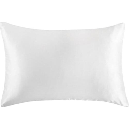 Imitation Silk Satin Pillowcase Hair Skin Health Solid Color Bed Cushion Cover R7RC