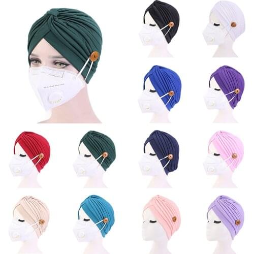 2020 Women Turban Hat Muslim Hijab Scarf Ladies Knotted Headbands headwrap stretchy hairband Ladies Muslim Hijab Headscarf