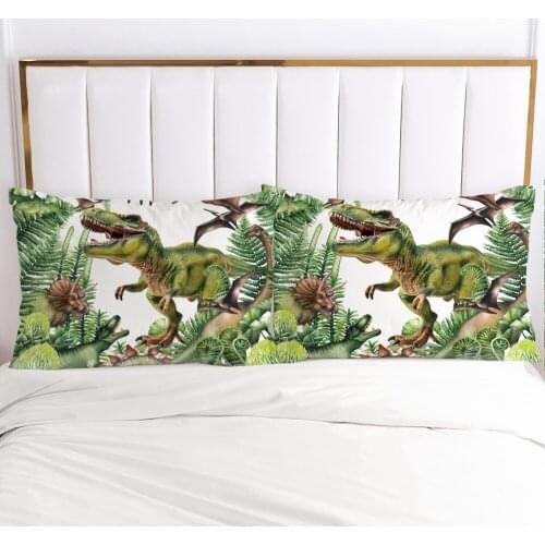 1pc Dinosaur Cartoon Childrens Pillow cover Pillow case Bedding Pillowcase Pillowcovers decorative 3D Print for kids baby white