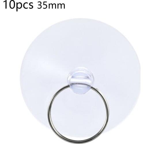 10Pcs Suction Cup Glass Transparent Rubber Suction Cup With Iron Key Ring Vacuum Strong Seamless Hook PVC Wholesale Wedding Car
