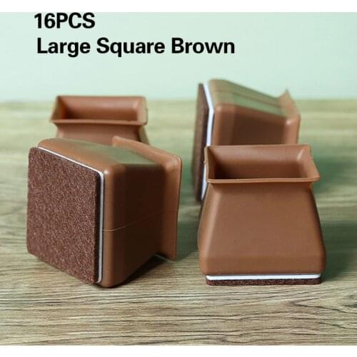 16pcs/kit Table Feet Chair Foot Cover Desk Leg Protector Non-Slip Silicone EVA Felt Safe Round/Square White/Coffee/Gray Pad Cap