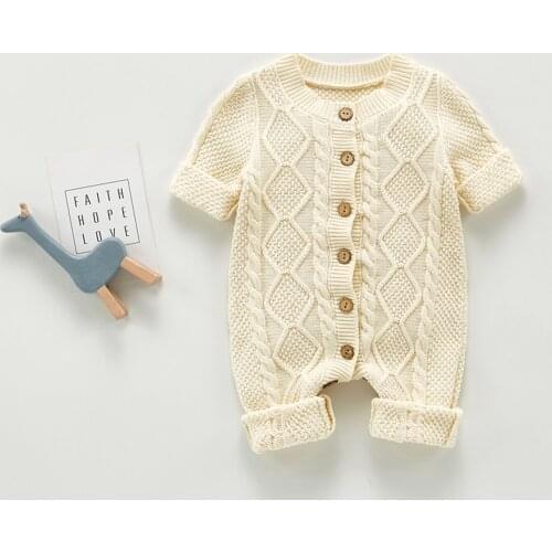 2020 Korean Baby Clothes Fall And Winter Ribbed Jumpsuits Bodysuit For Newborns Unisex Baby Lovely Comfortable Floral Sweater