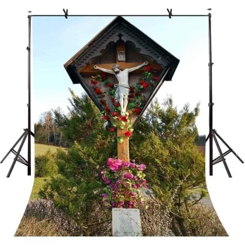 5x7ft Christ Crucifix Backdrop Famous Christ Crucifix Religious Photography Background and Studio Photography Backdrop Props