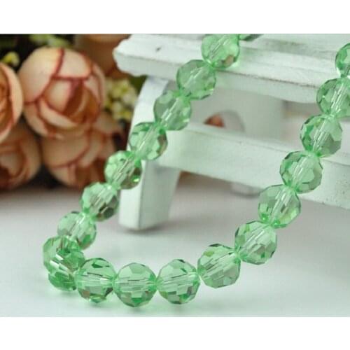 8mm 70pcsRound Ball Faceted Crystal Loose Spacer Beads Transparent Light Green Crystal Glass Bead for Jewelry Making Materials