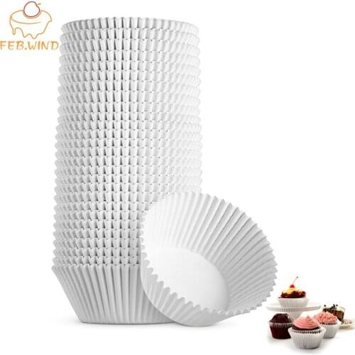 White Cupcake Liners Mini Baking Cups Muffin Cups Cupcake Wrappers/Holder Paper Cupcakes Sheet Liner Baking 100/200/300 Pcs 743