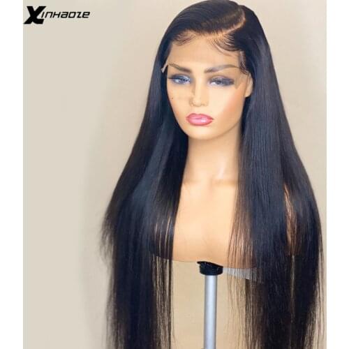 Side Part 180% Pre Plucked 5*5'' PU Silk Base Lace Front Human Hair Wigs With Baby Hair Straight Brazilian Remy Silk Base Wig