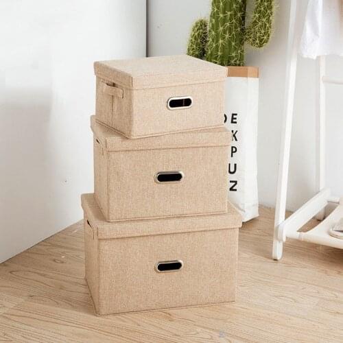 8 Colors Cotton Linen Storage Case Foldable Household Organizer Moisture-Proof Dust-Proof Containers Book Sundries Underwear Box