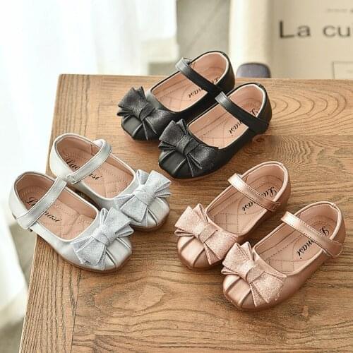 Skoex Kids Casual Shoes Girls Fashion Princess Shoes Solid Color Pu Leather Soft Bottom Non-slip Wild Children Baby Flat Shoes
