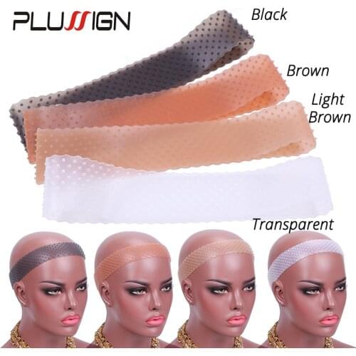 Elastic Band For Wigs Extra Hold Silicone Wig Grip Plussign Elastic Band Brown Black White Transparent Hair Headband For Sport