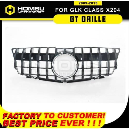 GT Style Grille for GLK Class X204 2009-2013 diamond Grille Front Bumper Racing Car Styling For GLK300 GT Style