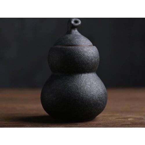 Japanese-style Rust Glaze Tea Caddy Ceramic Pottery Storage Jar Home Coffee Beans Nuts Container Cans Teaware Accessories Decor