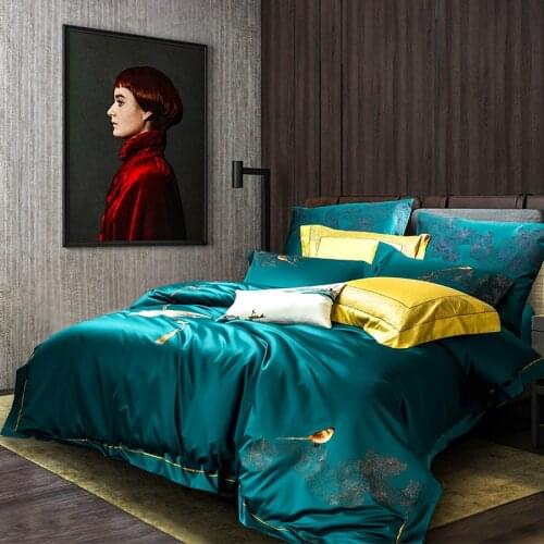 4/6Pcs Luxury Soft 1000TC Egyptian Cotton Premium Vintage Bedding Sets Embroidery Duvet Cover Pillowcase Sheet