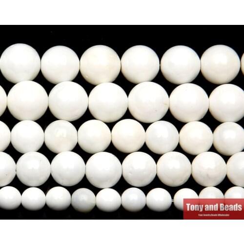 Natural Stone White Coral Round Beads 15" Strand 4 6 8 10 12MM Pick Size For Jewelry Making No.CO3