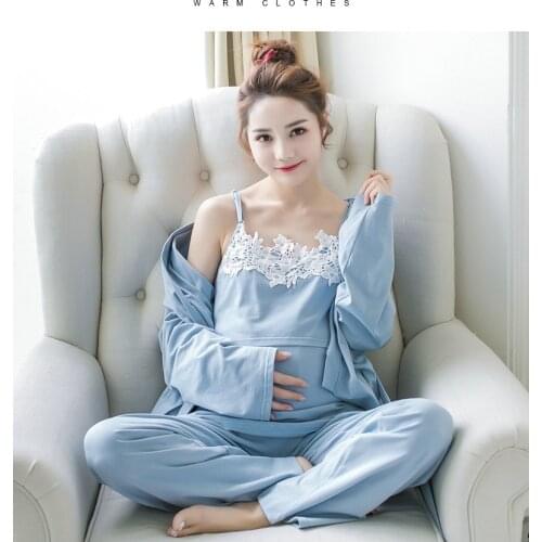Summer pregnant women cotton nursing pajamas shirt postpartum pregnant women breastfeeding pajamas feeding clothes