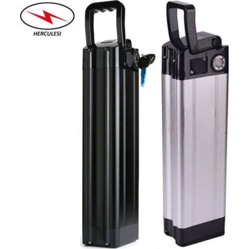 48 Volt Batteries 700W 12Ah 48V Lithium Ion Battery in 18650 2000mAh 13S6P Cells for Electric Bike 700W Silver Fish Battery