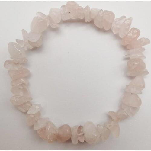 Lucky Chip Beads Rose Crystal Stretch Bracelet 8 Inch Jewelry For Woman Gift G651