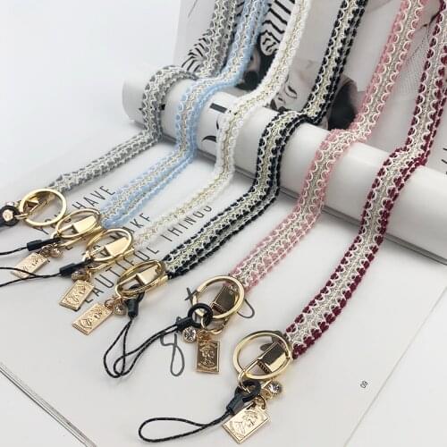 Multifunctional Neck Lanyard Transparent Tulle Weaving For Phone Charm KeyChain ID Card Gym Mobile Phone Straps Usb Flash Drive