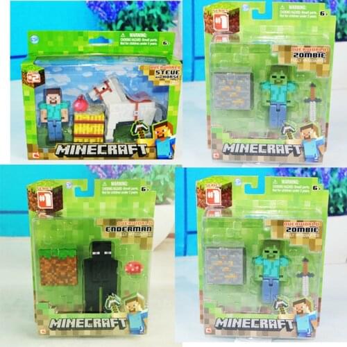 My World Bricks Toy Set Cartoon Creeper Steve Zombie Dolls DIY Mini World Action Figure Play House Toys for Kids Birthday Gift
