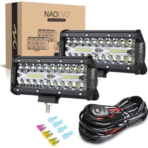 NAO 7inch 240W LED Work Light Bar Off road 4x4 Accessories 12V 24V Running Lamp Spot Flood Beam For ATV Niva Truck Lighting