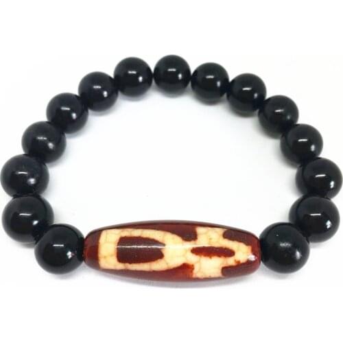 2018 New Arrival Agate Bracelet Fortune Men/Money Hook Dzi Beads Amulet Tibetan Dzi Beads Bracelet for Men and Women Bring Lucky