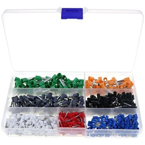 600 Pcs Copper Wire Crimp Tube Connector Spade Insulated Cord End Cable Wire Terminal Kit DIY Hand Tool Set For 22-10AWG