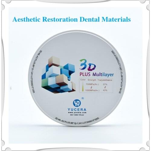 Open System Dental CAD CAM 10mm Pre Shaded 3D Plus Multilager Zirconia Blocks