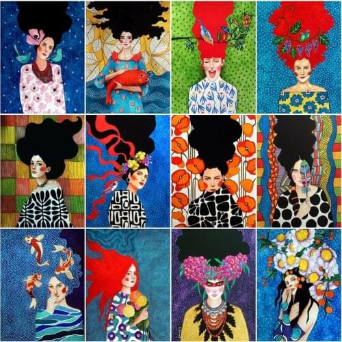 Full Square 5D Diy Diamond Painting Modern Woman Cross Stitch Diamond Mosaic Rhinestone Embroidery Gift Wall Art Home Decoration