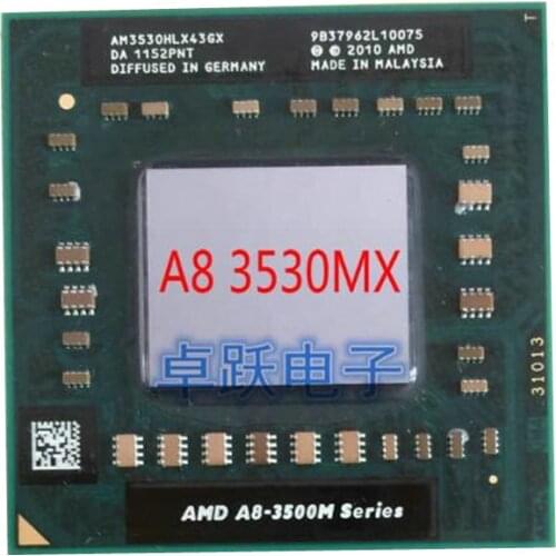 AMD A8-3500M series A8-3530MX A8 3530MX AM3530HLX43GX Laptop CPU 1.9GHz/4M/Quad Core FS1 notebook APU for Notebooks laptop