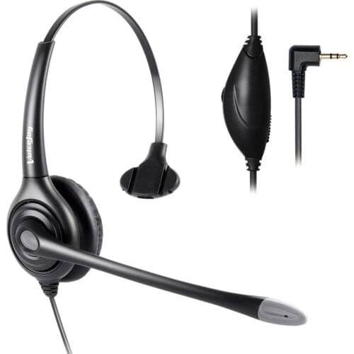 Volume Mute and QD headset with 2.5mm plug for Linksys Spa Polycom Grandstream Panasonic Zultys Gigaset and Cordless phones