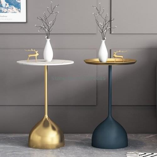 Nordic Light Luxury Marble Sofa Side, Living Room Corner, Simple And Creative Small Tea Table, Italian Bedside Bedroom Round Tab