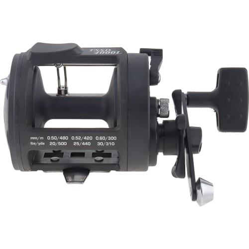 Black Drum Fishing Reel 4000 Series Right Hand Gear Ratio 3.8:1 Trolling Wheel Casting Boat Sea Fishing Reel