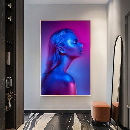 Modern Art Colorful Nude Woman Poster Pictures Canvas Painting Posters and Prints Wall Art Pictures For Living Room Home Decor