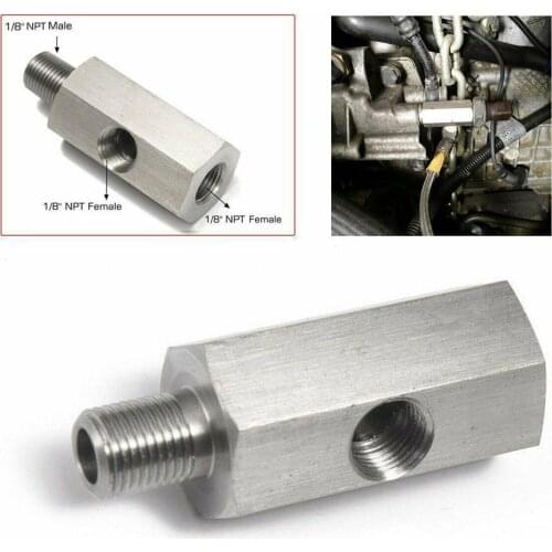 Steel 1/8'' BSPT Oil Pressure Sensor Tee To NPT Adapter Turbo Feed Line Gauge T