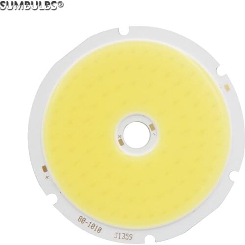 Diameter 80mm High Power COB LED 50W 5000 Lumens Light Source for DIY LED Bulb Downlight Warm Cool White DC 30-33V Super Bright