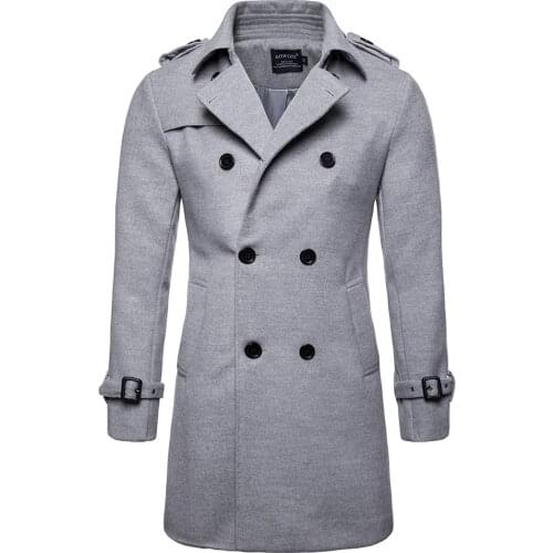 Trench Coat New Arrival Windbreaker Mens Clothing Mens Long Woolen Coat Material Jacket Windbreaker Long Coat Plus Size XXL