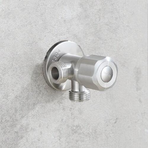 304 Stainless Steel Angle Valve G1 / 2 * 1/2 Water Heater Toilet Inlet Water Stop Valve Faucet Angle Valve