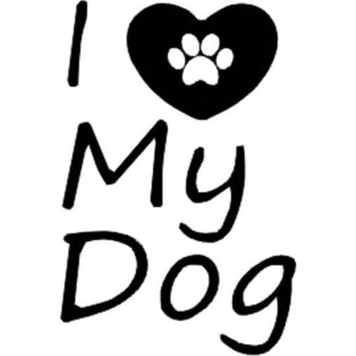 11.3cm*17.1cm I Heart Paw Print Love My Dog Stickers Vinyl Decasl Car Styling S4-0177