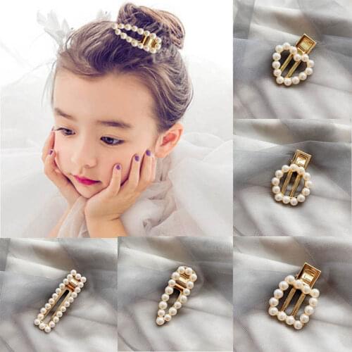 Girls Hair Clips Cute Pearl Hair Pin Children Hairpin Princess Hair Accessories 3-16T Toddler Girls Lovely Hair Clip