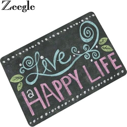 Zeegle Welcome Doormat Outdoor Mats Washable Kitchen Carpet Bathroom Floor Mats Non-slip Rubber Mats Bedroom Hallway Rugs