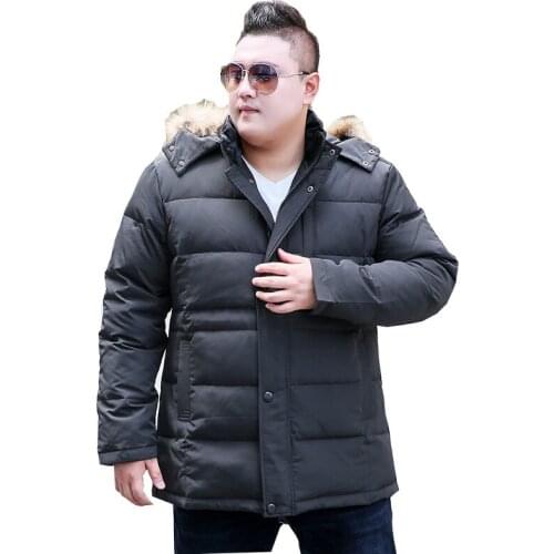 2019 New Winter Park Hooded Fur Collar Coat Mens Warm Black jacket Fashion Casual jacket Mens jacket Size XL 8XL 9XL-10XL